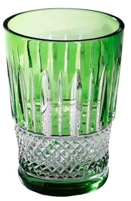 Vasos Agua Vasos verdes for bebidas, exquisitas copas de cristal con relieve diamante for agua, zumos, cerveza, etc., 300 ml Vaso de Cristal