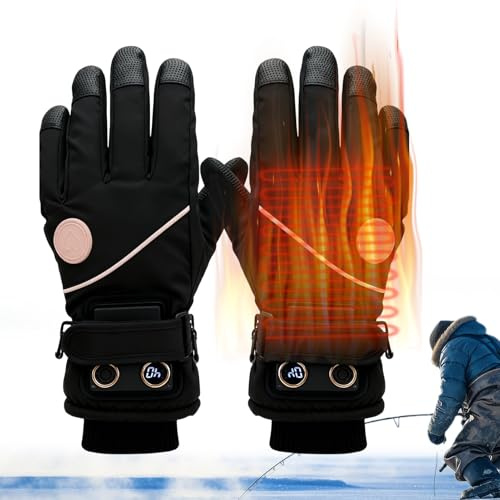Erconsso Gants Chauffants pour Femmes,3 Niveaux Rechargeables Chauffe-Mains Tactiles - Gants Chauffants À Batterie,pour Cyclisme Moto Travail Extérieur Construction Jardinage Déneigement Pêche sur