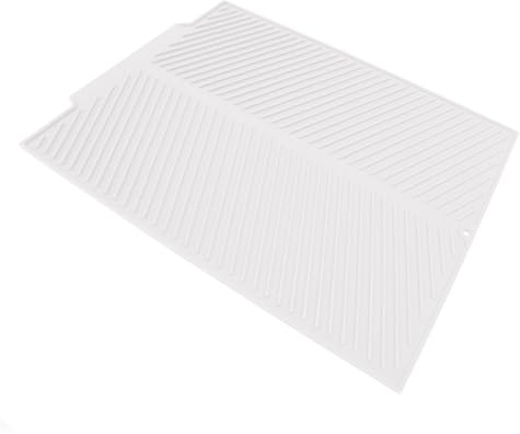 Aumotop Stor Avloppsdyna i Silikon, 40,5x48,5 Cm Torkmatta, Värmebeständig, Halkfri Köksbänk, för Hemmet (Vit)