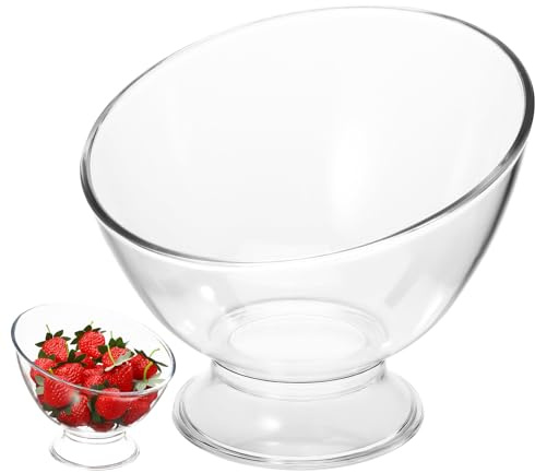 SMASOLO Bol à Dessert Transparent Multifonction en Verre Bol à Fruits Délicat Ouverture Diagonale pour Fruits Frais Desserts et Yaourts Usage Domestique et Restauration Design