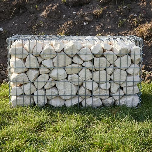 Actiasgear Heavy Duty Galfan Coated Gabion Baskets – Retaining Wall & Garden Wire Stone Cages – Easy Assembly with Helical – Multiple Options Available (100cm x 50cm x 30cm)