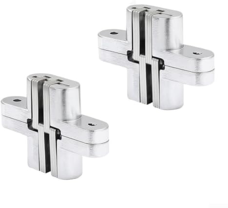 Bisagra oculta, 9 x 6 x 4 cm, para junta cruzada, funcionamiento silencioso, aleación de zinc, resistente a la corrosión, fácil de instalar para puerta de gabinete de oficina en casa (275)