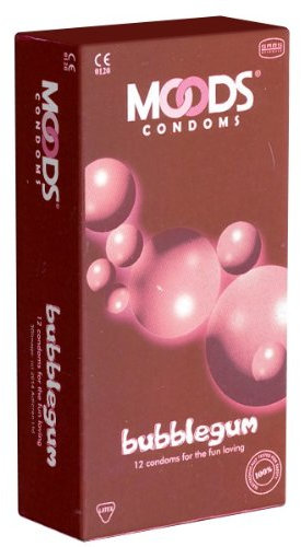 MOODS Bubblegum Condoms - 12 Kondome mit Kaugummi-Aroma für mehr Spaß zu zweit