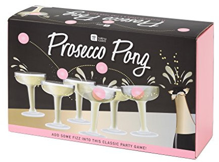 Talking Tables The Original Prosecco Pong Party Game; Witziges Trinkspiel, Alternative zu Bier-Pong für Geburtstage, Polterabende, Silvester, Weihnachten und Sektparties; Pink (12 Gläser und 3 Bälle)