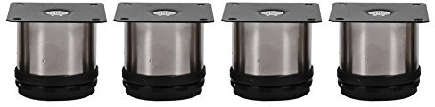 Zerodis Pie para Mueble, 4 unids Patas de Muebles Ajustables Patas de gabinete de Muebles de Acero Inoxidable pies Soporte Titular Redondo