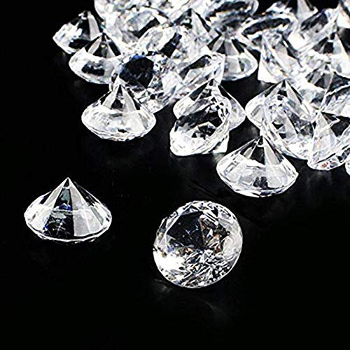 ToBeIT Acryl Diamanten ca. 138 Stücke 20mm Diamantkristalle transparent Kristall- transparente Tischdeko Streudeko Hochzeit Deko (20mm Diamenten)
