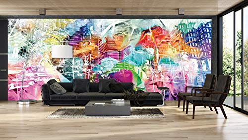 Oedim Fotomural Vinilo para Pared Ciudad Colorida| 200 x 150 cm | Salones