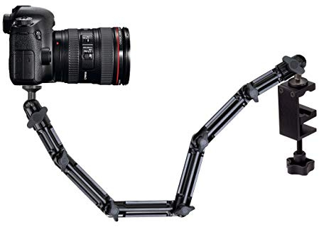 Kamera-Tisch-Halterung Klemme Zwinge 60cm Camcorder Fotostativ CCTV Metall Kugelkopf neigbar drehbar Infuu Holders 041-T stabil bis 2kg (62cm)