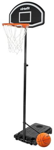 Virtufit Verstellbare basketballanlage - Mobile Basketballanlage mit Rollen & Stander (170 x 215 cm)