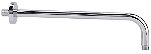 Akozon Duscharm-Verlängerung, Regenkopf-Arm-Ersatz-Verlängerungsflansch-Set, Wandbefestigung, Chrom-Finish, Extra Lange Edelstahl-Dusche
