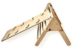 Kidodido Montessori Kletterdreieck | Faltbarer Kletterdreieck für Kinder | Kletterdreieck mit Rampe | Aktivitäts Kletterdreieck aus Holz (Klein Kletterdreieck + Felswand Rampe)