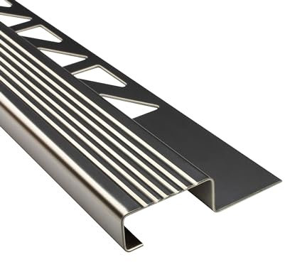 40x Stufenprofil Edelstahl Fliesenleiste Profil Treppen Schiene H10mm glänzend
