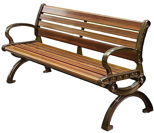 TRGCJGH Gartenbank Parkbank Rahmen Alu 2-Sitzer Alu-Bank bis 300kg belastbar Sitzbank für Garten, Balkon und Terrasse (150X45X76cm/59X17.7X29.9in)