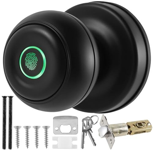 Cerradura de puerta inteligente con control de huellas dactilares con control de aplicación, Bluetooth, llave, control de huellas dactilares, manija de puerta, aleación de aluminio, cerraduras