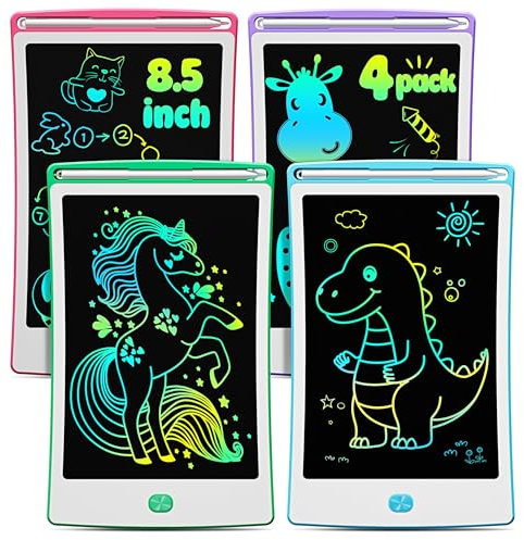 Magic Jimmy 4 Pack LCD Writing Tablet, 8.5 Inch Colorful Toddlers Drawing Tablet for Kids, Creative Doodle Board Drawing Pad, Toy Birthday Gift for 3-6 Year Old Girls Boys