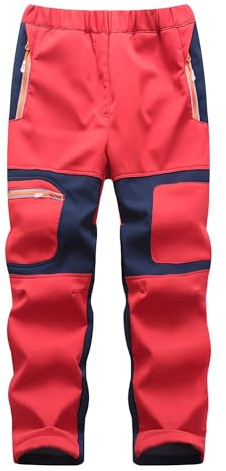 Yenwits Kinder Softshellhose gefüttert Skihose wasserdicht Thermohose Wanderhose Trekkinghose Schneehose Winter Outdoorhose Cargohose für Jungen und Mädchen