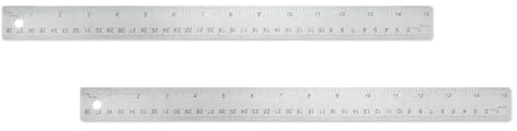 Alumicolor Edelstahl-Lineal, Vorteilspack, Silber, 38,1 cm, 2 Stück