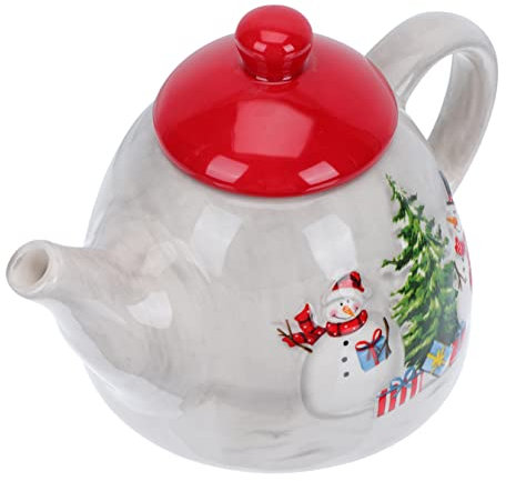 CONGARTENO Bouilloire Céramique Anse Ergonomique Pour Noël Pichet Isotherme Pour Boissons Froides Et Chaudes Pour Fêtes Et Pique-