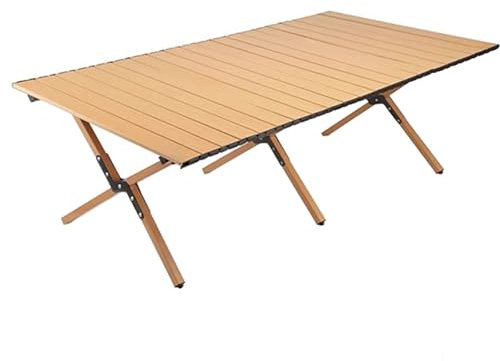 Tragbarer Picknicktisch aus Aluminiumlegierung mit einfacher Tragetasche, leichter Rolltisch zum Kochen im Freien, Strand, Picknick, 120 x 60 x 45 cm (Farbe: A)