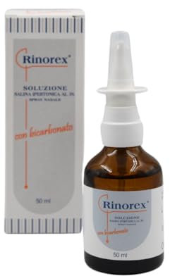 STEWART ITALIA - RINOREX SPRAY NASALE 50ML CON BICARBONATO - Soluzione Salina Ipertonica al 3%, Decogenstionante Nasale Adatto per Adulti e Bambini
