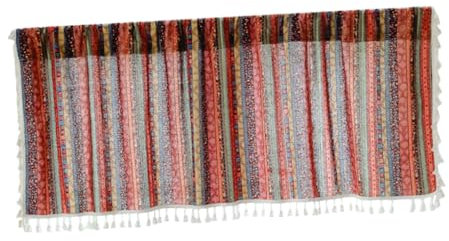 Ciieeo Eleganter Halbvorhang mit Kariertem Quastenmuster Maschinenwaschbar Kurzer Küchenfenstervorhang 45 cm X 132 cm Heimdekoration