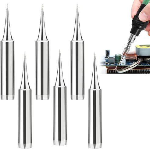 Thoquene 6 Stück Lötkolben Spitzen, Lötspitzen für Lötpistole, Lötstation Schweißen, Löten (900M-T-I)
