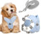 AYSYR Dog Harness Small Breed, Puppy Harness Reflective Strips, Breathable Dog Rope Ventilated, Adjustable No-Pull Ropes with Leash, Escape-Proof Soft Chest Rope(S, Blue)