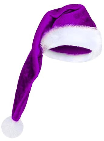 Pzuryhg Lange Weihnachtsmütze für Erwachsene, Plüsch-Weihnachtsmannmütze, Uni, Cosplay, Kostüm, Weihnachtsmütze für Feiertage, Partys, Karneval
