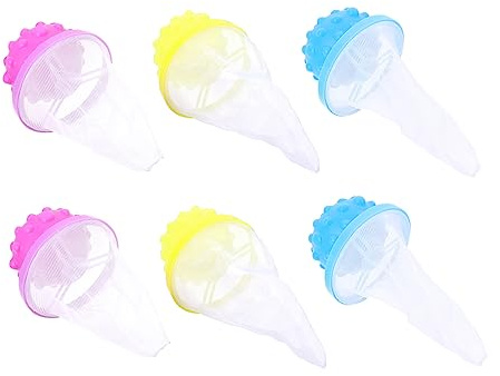 Haarfilterbeutel für Waschmaschine 6 Stück aus Pp Polyester | Netzbeutel gegen Flusen, für Haushaltwäsche, Blau Gelb Lila Je 2 Stück