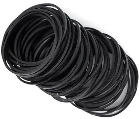 120 elastici in gomma di colore nero, larghezza 60 x 5 mm, gomma domestica, durevoli e antistrappo, riutilizzabili per ufficio