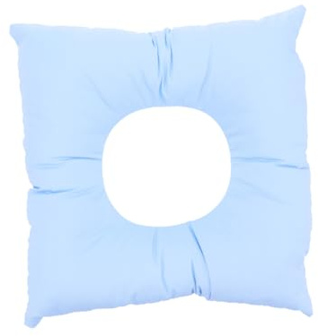 WRITWAA Gesichtskissen Blau mit Loch aus Perlenbaumwolle für Massagebett | Beautybett und Massagetisch, Bequem Stützende Kopfauflage, Gesicht Kissen