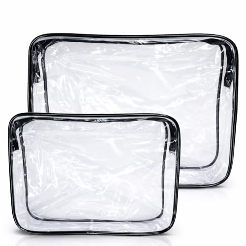 2 Transparente Flüssigkeitsbeutel Handgepäck 25×18×6 cm Kulturbeutel Für Reisen, Flughafen Konform, Durchsichtig, Wasserdicht, Kosmetiktasche Flugzeug, Reisebeutel Für Flüssigkeiten