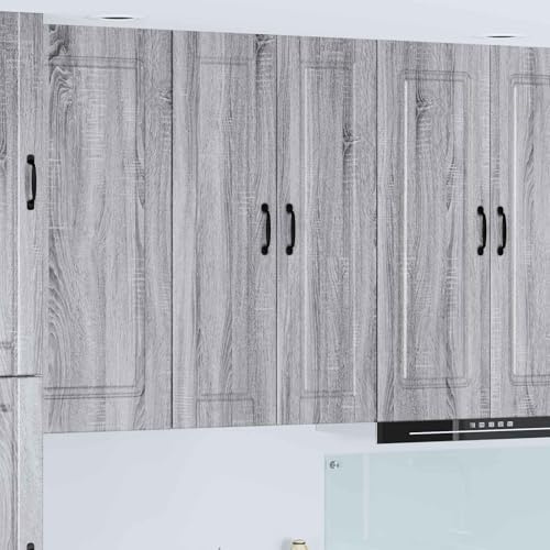 Köksskåp, grått Sonoma-trämaterial 30 x 31 x 100 cm, väggskåp, kök med 3 hyllor och dörr, modernt kökskåp för inomhus, elegant väggskåp, kök, köksskåp