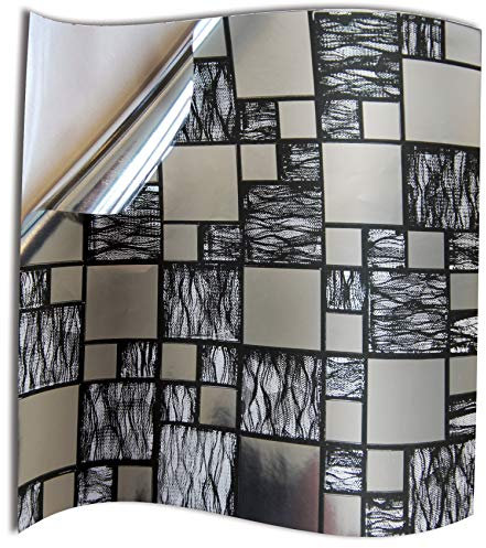 48 Bathroom Black Silver Chrome Tile STICKERS Transfers For Kitchen 6x6 inch 15x15cm Wall Tiles Flat 2d Printed Vinyl Tile Transfers Kitchen Silver Chrome