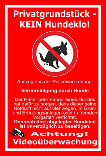 Melis-Folienwerkstatt Schild - Privat - Kein Hundeklo - 30x20cm - Bohrlöcher - 3mm Aluverbund – 20 VAR S00187-032-D