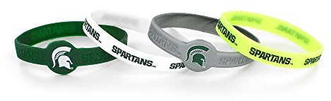 NCAA Michigan State Spartans Silicone Bracelets, 4-Pack