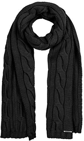 Stetson Lumberton Virgin Wool Schal Einfarbiger Strickschal 100% Wolle Eleganter Winterschal Made in Italy Damen Herbst/Winter
