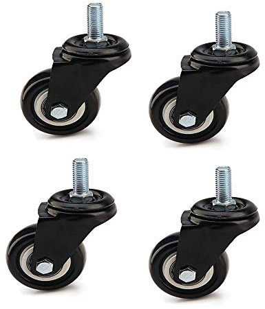 4 Rollen für Möbel Transportrollen Set Lenkrollen Schwerlastrollen Rollen für Palettenmöbel Möbelrollen, 40mm,1,5-Zoll M8 Schrauben Schwenken Lenkrollen