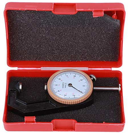 Spessimetro 0-20 mm, Testa a punta/piatta Quadrante rotondo Strumento misurazione della precisione Testa a punta piatta per misurare lo spessore del muro/Acciaio/Carta/Gioielli/Pelle(Flat Head)