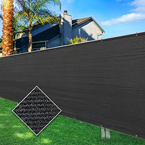 Cisvio 6ft x50ft Privacy Screen Fence 90% Blockage Heavy Duty Protective Covering Mesh Fencing for Outdoor Patio Lawn Garden Balcony Black