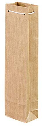 200 x Flaschentaschen braun 9,5+6,5x38 cm | Flaschentüten | Geschenktüte Flasche Wein | Weintaschen | HUTNER