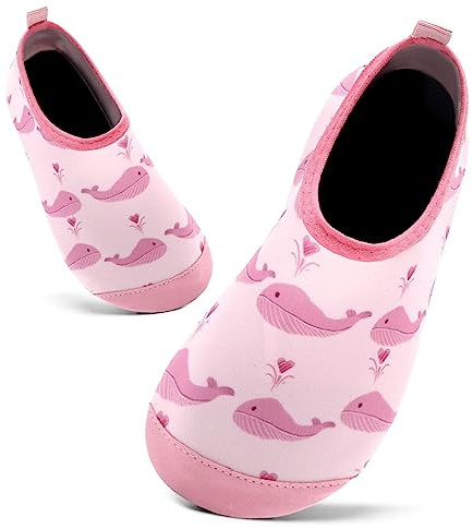 Zapatos de Agua Escarpines Niñas - Zapatillas Acuáticas Rápidas de Secar, Antideslizantes para Playa y Piscina16-35(Rosa,18-19)