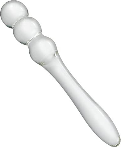 Anal plug aus Glas mit konischem Griff und 3 Perlen für die G-Punkt-Stimulation Crystal Pleasure Wand und zur Prostata-Stimulation Anusdildo für Paar Mann Frau Transparent