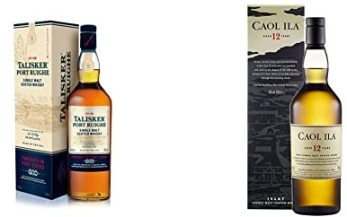 Talisker Port Ruighe Single Malt Scotch Whisky 70 cl & Caol Ila 12 Years Old Single Malt Whisky 70 cl