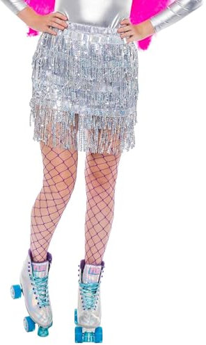 Deiters Rock Lametta Pailletten Damen silber L/XL