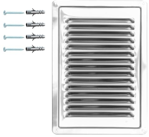 DEMLOU Rejilla de Ventilación 18x25 cm Acero Inoxidable AISI 316. | Rejilla INOX AISI 316 no magnética, resistente a la intemperie, óxido y salinidad; 220 cm² de paso de aire y uso marino.