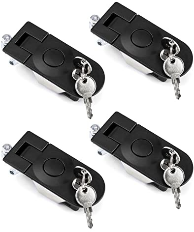 QWORK Adjustable Lever Compression Latch 13/16 Keyed Alike 4 Pack – Flush Mount Lock for Cabinet, Tool Box & Enclosure