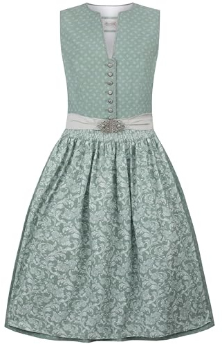 Stockerpoint Damen Dirndl Franka I Größe 34-54 I Trachtenkleid mit liebevollen Details & Dirndlschürze I 100% Baumwolle I Bequem & pflegeleicht I Perfekt für Trachten & Festlichkeiten