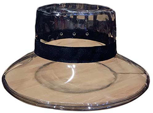 LeeCAE Transparenter Unisex-PVC-Eimerhut Bright Jelly Wide Brim Wasserdichter Regenhut