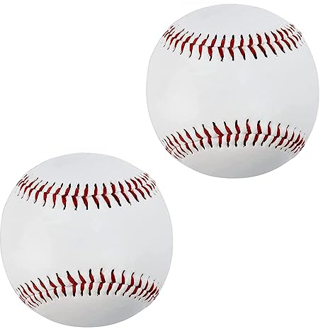 ZYYRSS Practice Baseballs, Blank Baseball, Standard 9” Adult Youth Leather Covered Soft Balls for Team Game Competition Pitching Catching Training, 2 Pack